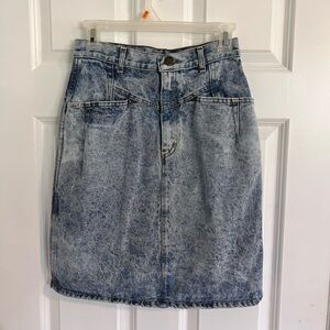 vintage washed denim skirt